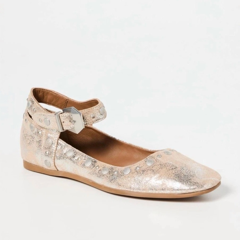 Free People Mystic Mary Jane Flats Metallic Size 8/38